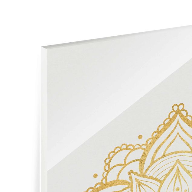 Obraz mandala Mandala Flower Illustration białe złoto