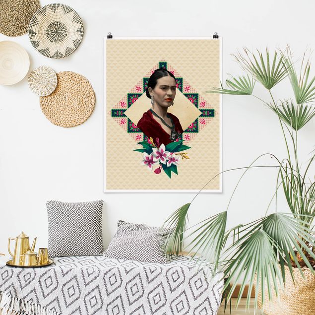 Obrazy nowoczesny Frida Kahlo - Kwiaty i geometria