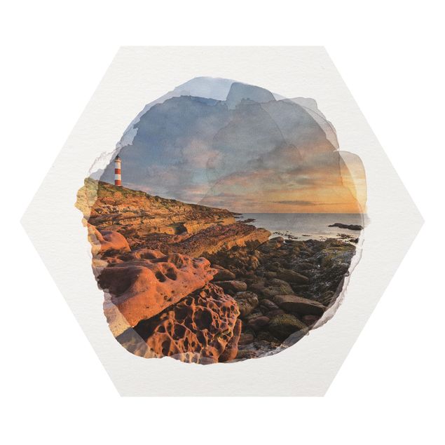 Obrazy na ścianę krajobrazy Akwarele - Tarbat Ness Sea & Sunset Lighthouse