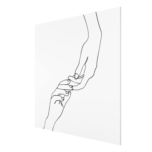 Obrazy nowoczesny Line Art Ręce dotykowe czarno-biały