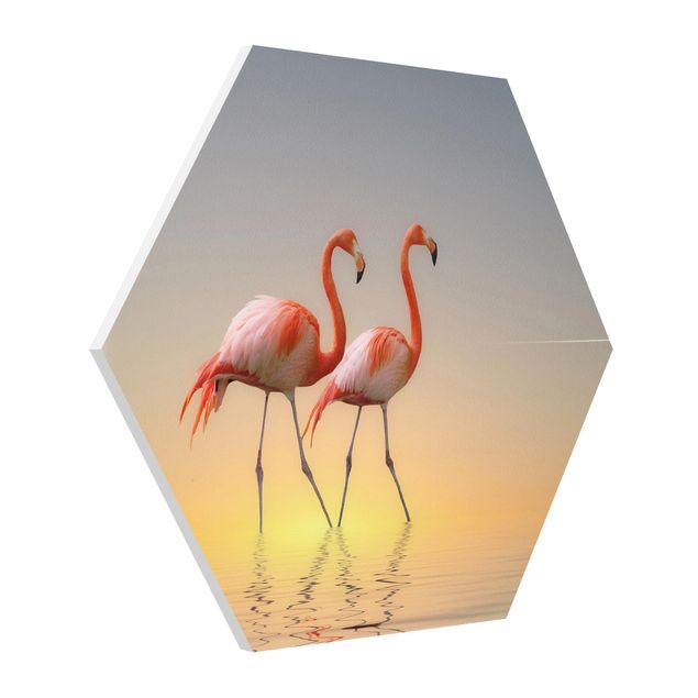 Obrazy zwierzęta Miłość flaminga