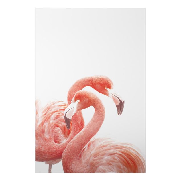Obrazy do salonu nowoczesne Dwa flamingi