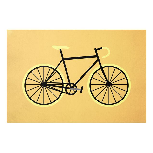 Obrazy do salonu Rower w kolorze żółtym