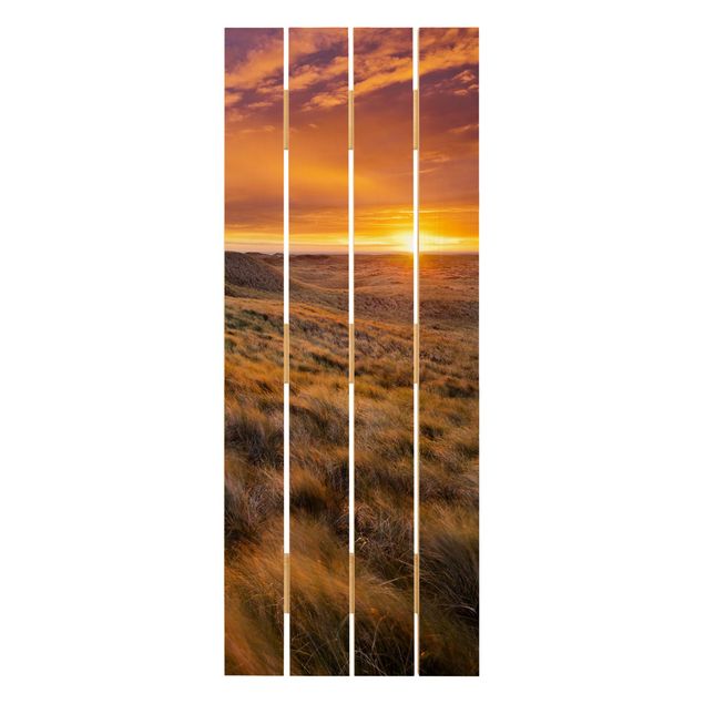 Obrazy z drewna Wschód słońca na plaży na Sylcie