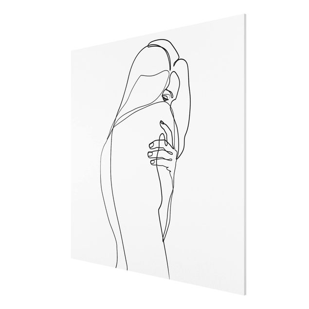 Nowoczesne obrazy Line Art Woman Nude Shoulder czarno-biały