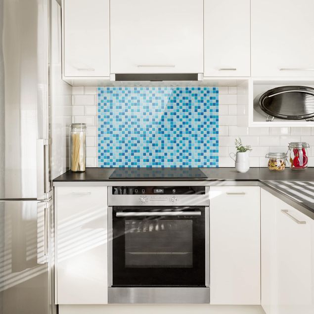 Panel szklany do kuchni Płytki mozaikowe Dźwięk morza