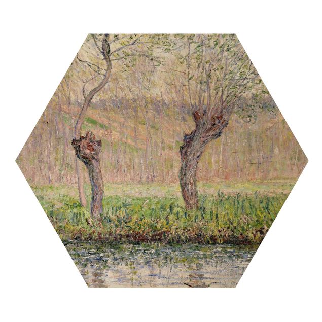Obrazy z drewna Claude Monet - Drzewa wierzbowe na wiosnę