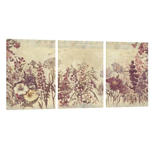 Obraz vintage Rysowanie kwiatów w stylu vintage