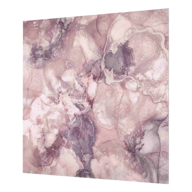 Panel szklany do kuchni - Eksperymenty z kolorami Marmurowy fiolet