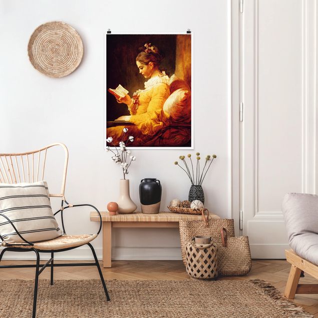Nowoczesne obrazy do salonu Jean Honoré Fragonard - Czytająca dziewczyna