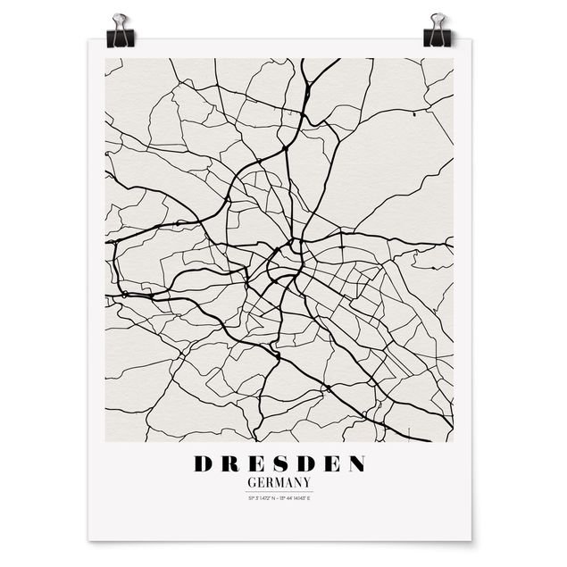 Obrazy powiedzenia Mapa miasta Drezno - Klasyczna