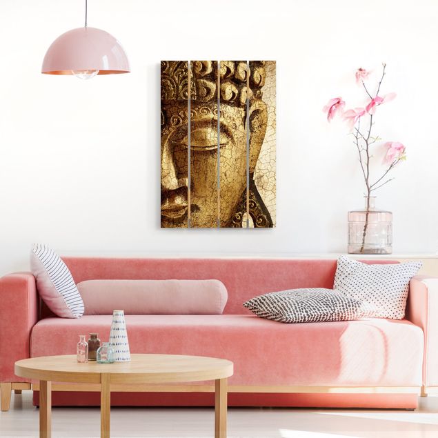 Obrazy na drewnie Budda w stylu vintage