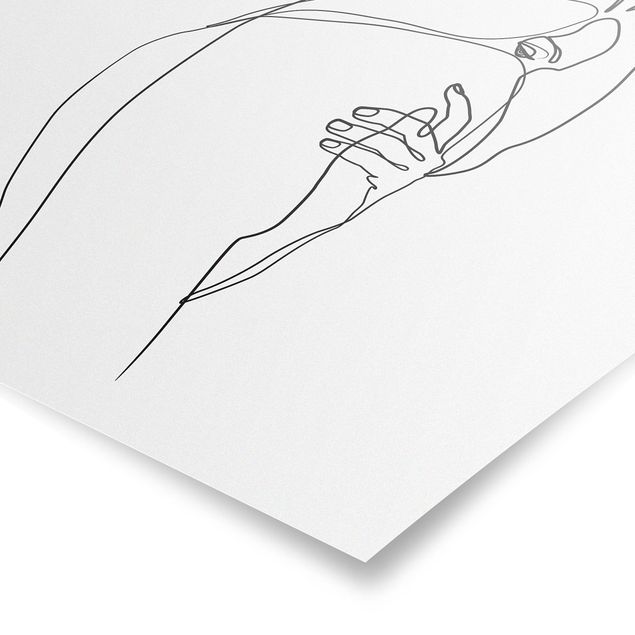 Czarno białe obrazki Line Art Woman Nude Shoulder czarno-biały
