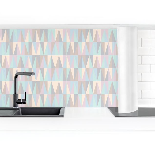 Panel ścienny do kuchni - Trójkąty w pastelowych kolorach II