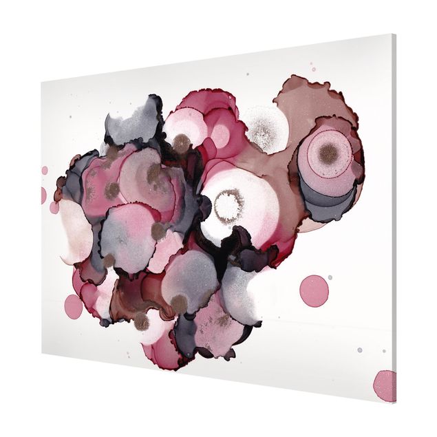 Obrazy abstrakcja Krople różowego beżu z różowym złotem