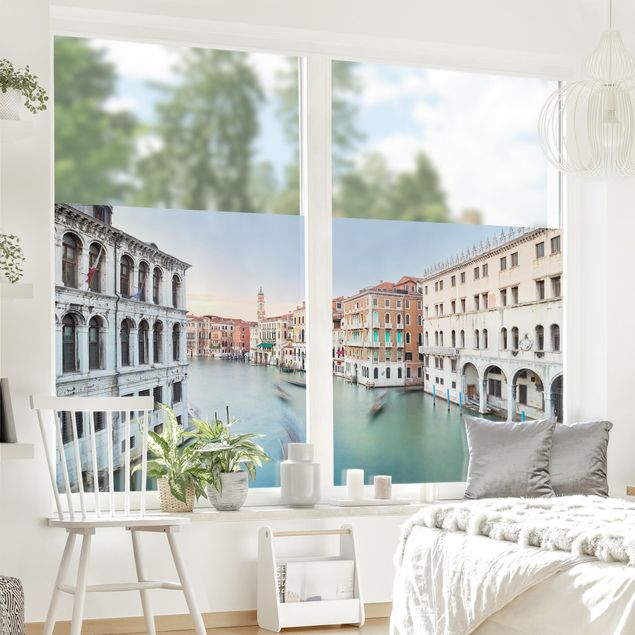 Folia okienna motywy Widok na Kanał Grande z mostu Rialto w Wenecji