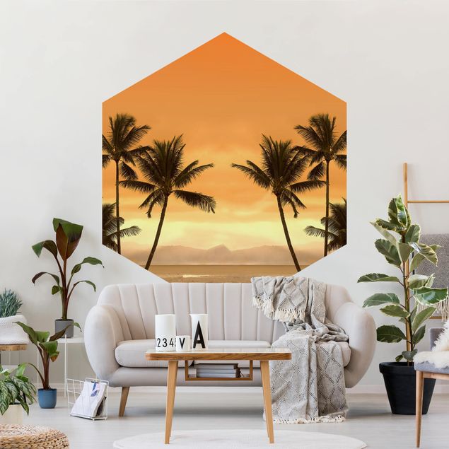 Pomarańczowe tapety Zachód słońca na Karaibach II