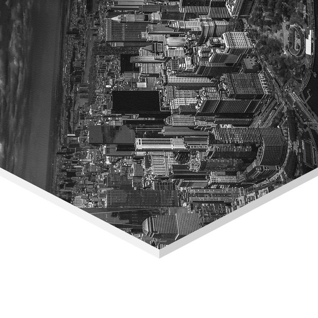 Sześciokątny obraz Nowy Jork - Manhattan z lotu ptaka