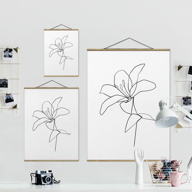 Obrazy z motywem kwiatowym Linia Art Blossom czarno-biały
