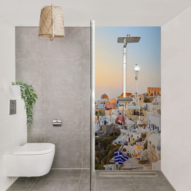 Tylna ścianka prysznicowa - Bright Santorini