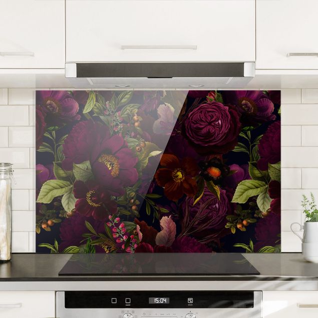 Dekoracja do kuchni Purple Blossoms Dark