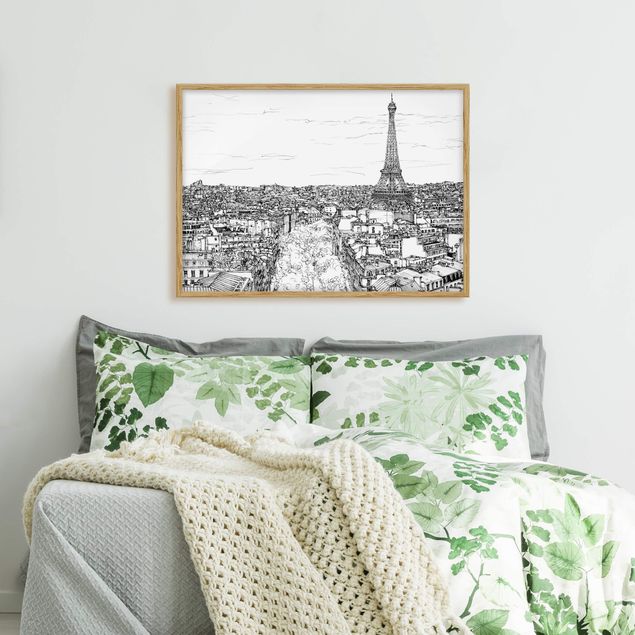 Obrazy w ramie do korytarzu Studium miasta - Paryż