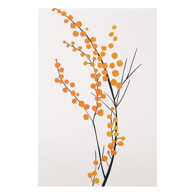 Obrazy do salonu Graficzny świat roślin - Jagody pomarańczowe