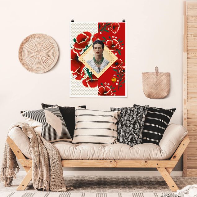 Dekoracja do kuchni Frida Kahlo - Kwiaty maku