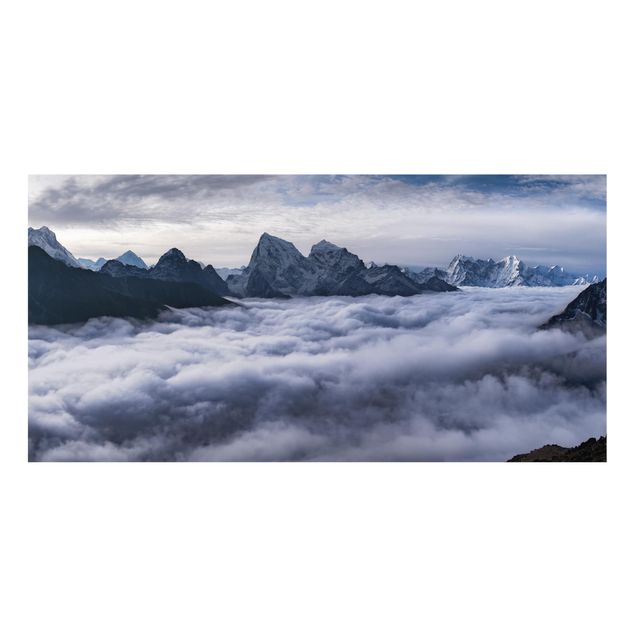 Panel szklany do kuchni - Morze chmur w Himalajach