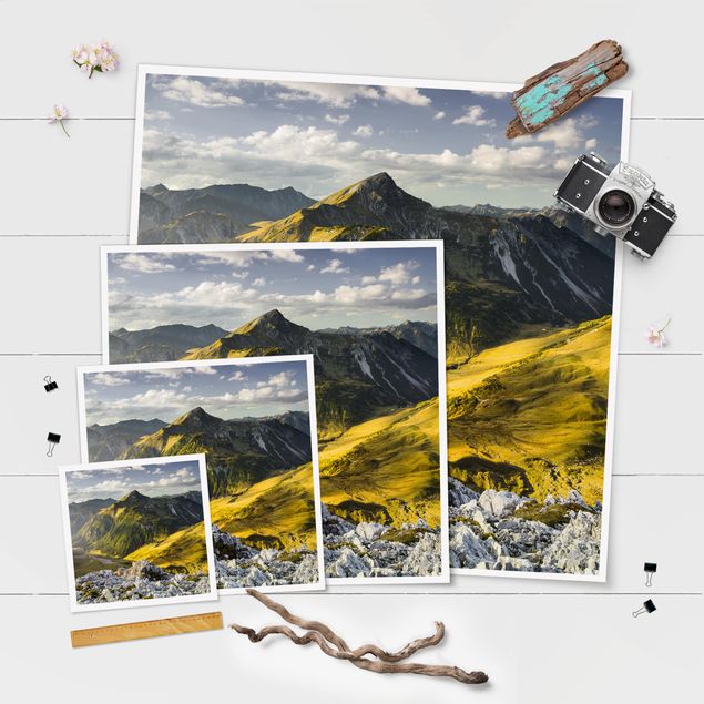 Obrazy natura Góry i dolina w Alpach Lechtalskich w Tyrolu