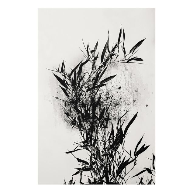 Obrazy do salonu nowoczesne Graficzny świat roślin - Czarny bambus