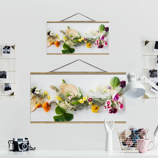 Obrazy na ścianę Świeże zioła z jadalnymi kwiatami