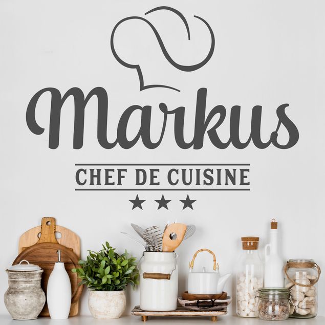 Dekoracja do kuchni Chef de Cuisine z wybraną nazwą