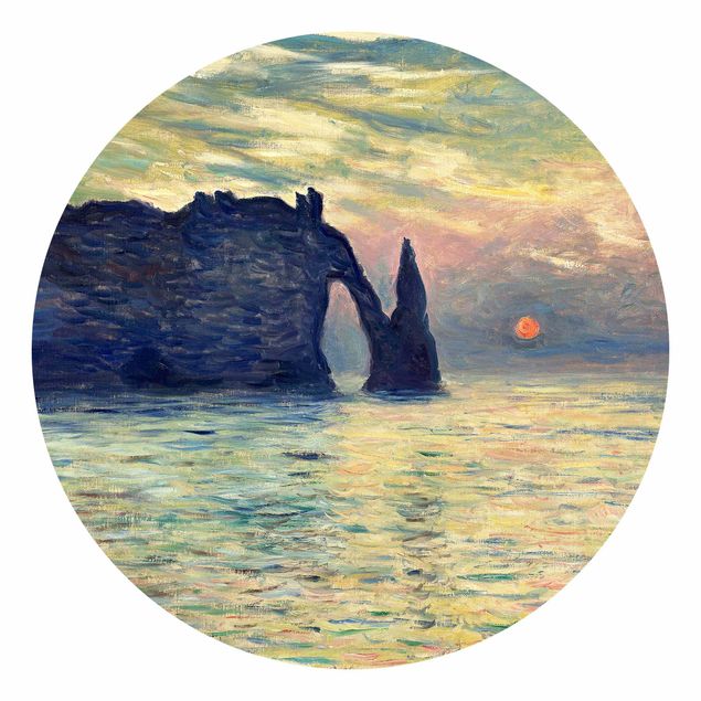 Tapeta niebieska Claude Monet - Zachód słońca w skałach