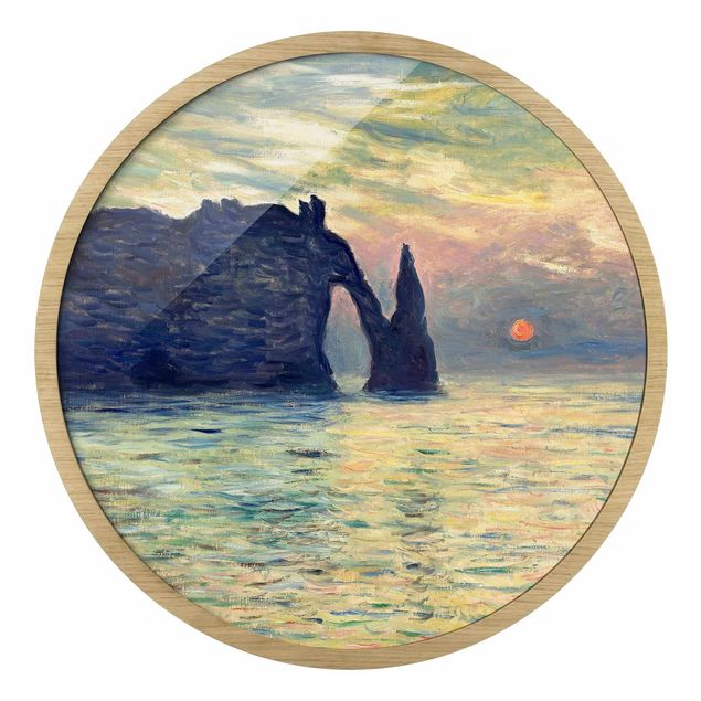 Obrazy w ramie plaża Claude Monet - Rock Sunset