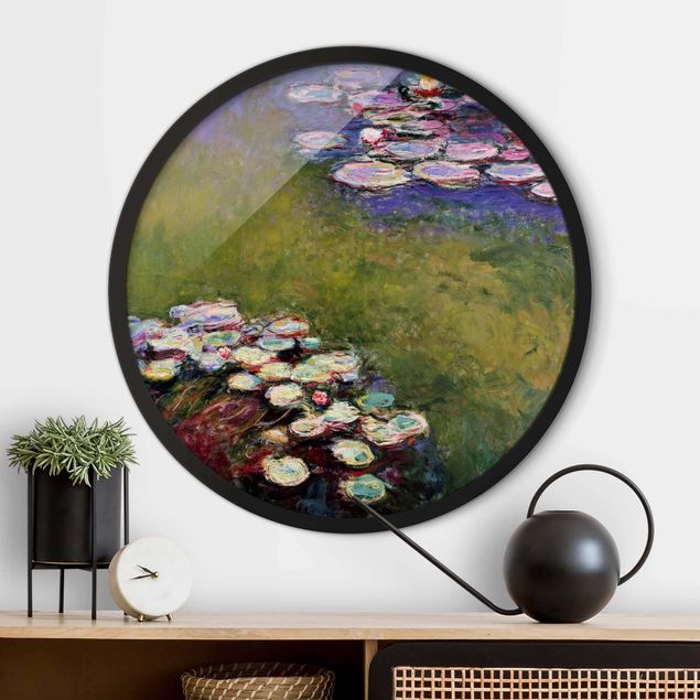 Okrągły obraz w ramie - Claude Monet - Water Lilies