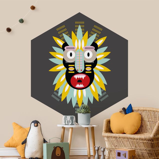 Modne fototapety Kolaż Etno Maska - King Kong