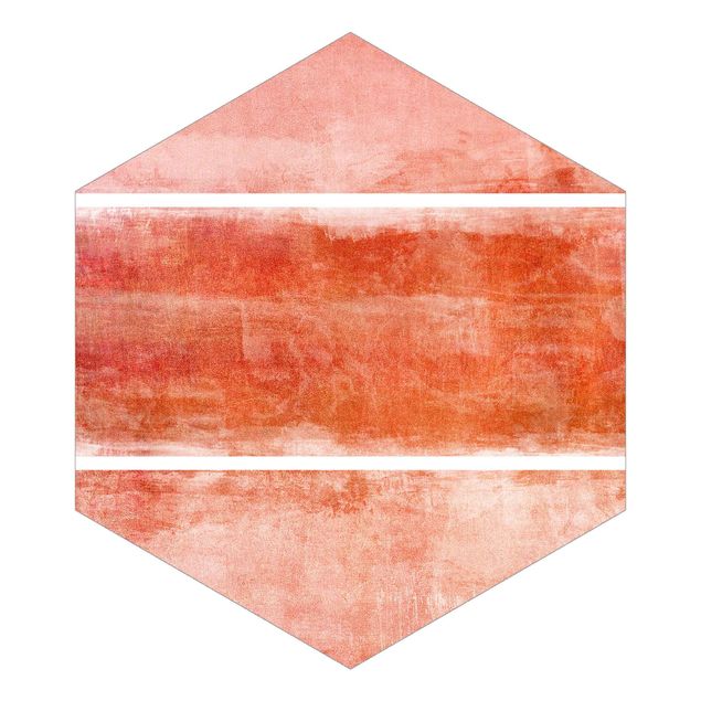 Sześciokątna tapeta samoprzylepna - Kolor Czerwień harmonijna