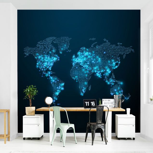 Tapety na ściany Połączony świat Mapa świata