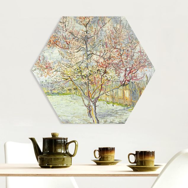 Nowoczesne obrazy do salonu Vincent van Gogh - Kwitnące drzewa brzoskwiniowe