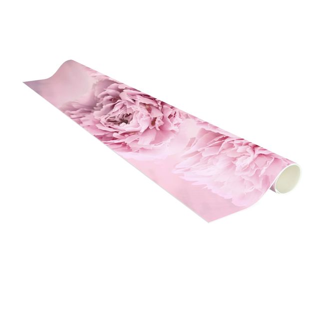 nowoczesny dywan Różowe piwonie