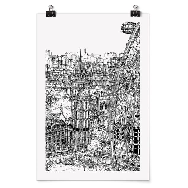 Londyn obraz Studium miasta - London Eye