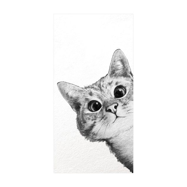 dywany nowoczesne Ilustracja kota Rysunek czarno-biały