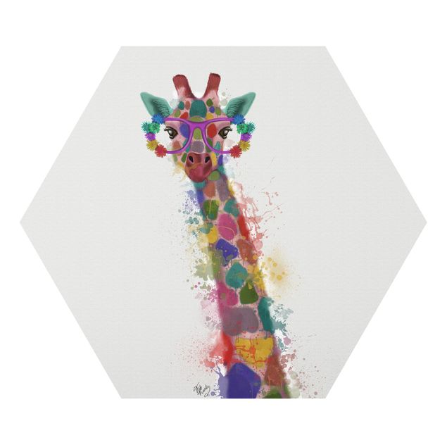Obrazy kolorowe Rainbow Splash Żyrafa