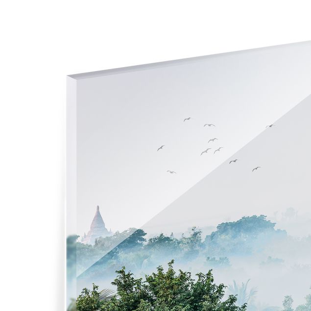 Panel szklany do kuchni - Poranna mgła nad dżunglą Bagan