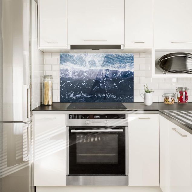 Panel szklany do kuchni Widok z góry - Jökulsárlón na Islandii