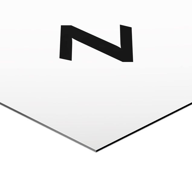 Obraz heksagonalny z Alu-Dibond - Biała litera Z