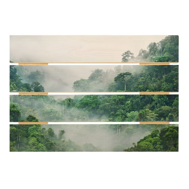 Obraz z drewna - Dżungla we mgle