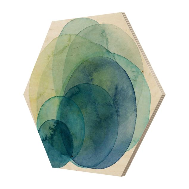 Obraz heksagonalny z drewna - Bang - zielony