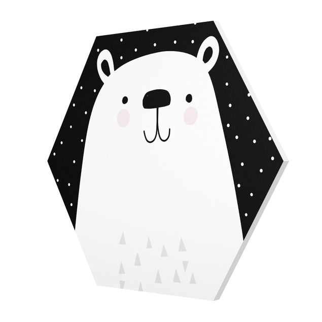 Obraz czarny Park zwierząt z wzorami - Niedźwiedź polarny